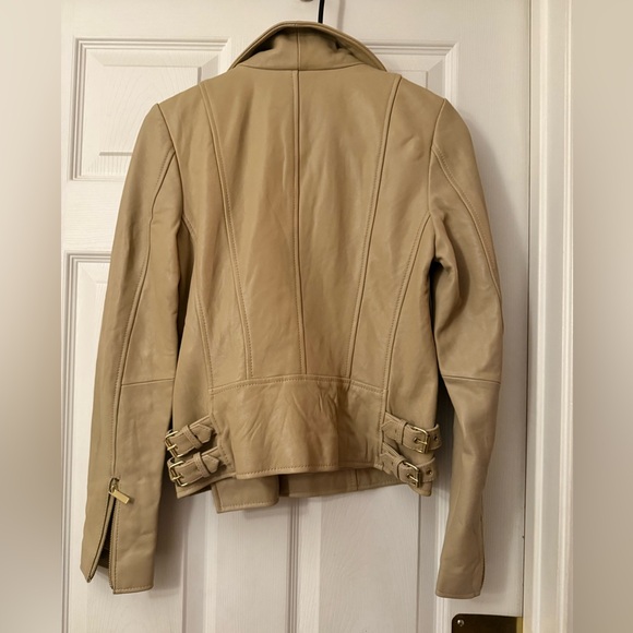 Moda International Tan Leather Jacket Leather Coat - Picture 4 of 4